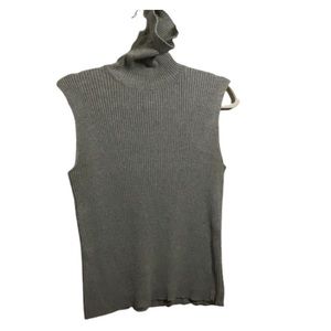 Grey  Knit Turtleneck Sweater Vest, Calvin Klein Jeans, Medium